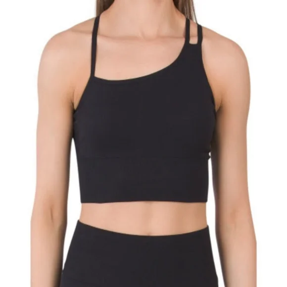 Kyodan Active Sports Bra Asymmetrical Strappy Black M/L NWT